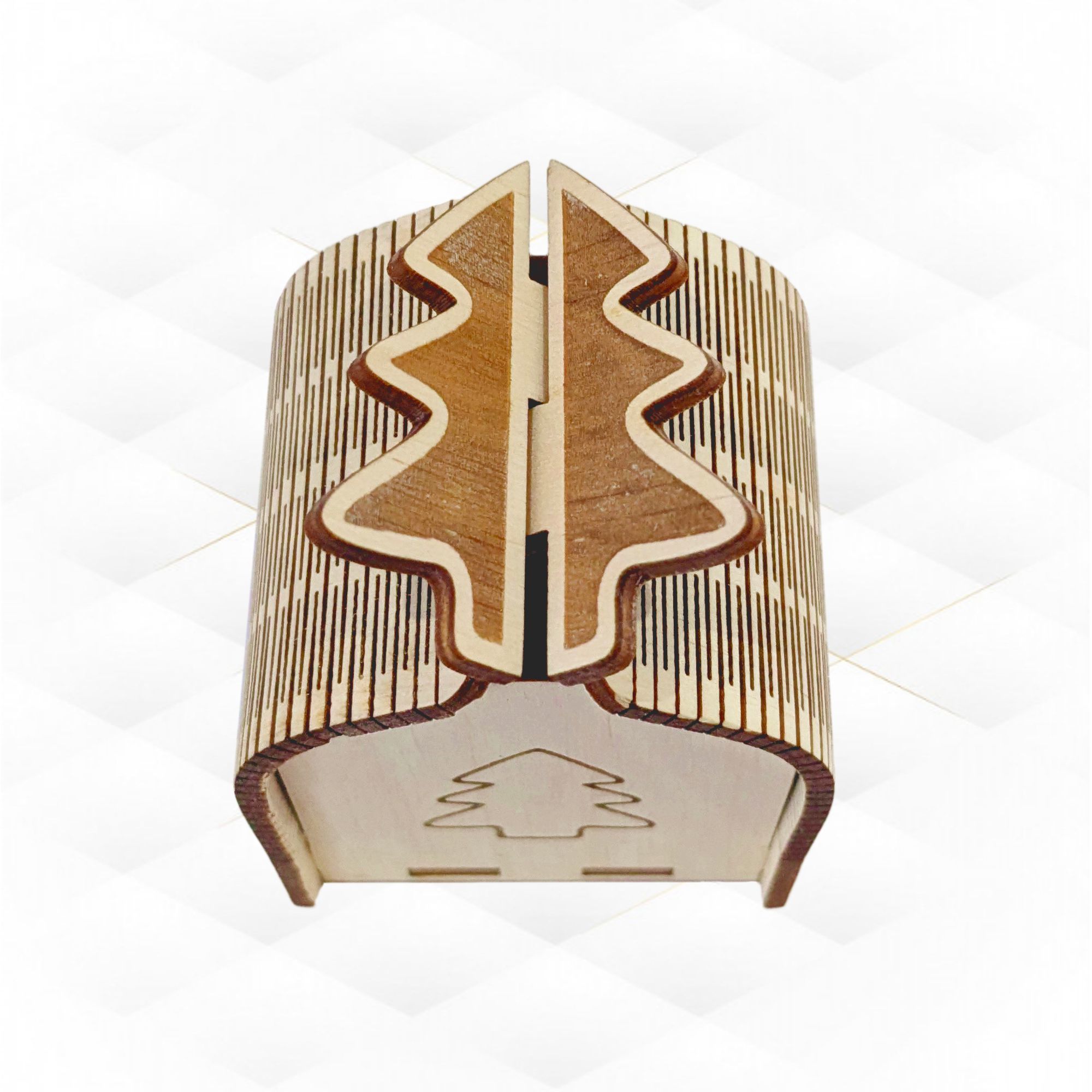 Christmas Tree Box laser cutting design 3D print model_2