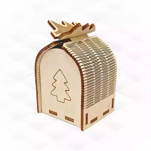 Christmas Tree Box laser cutting design 3D print model Christmas Tree Box laser cutting design 3D print model