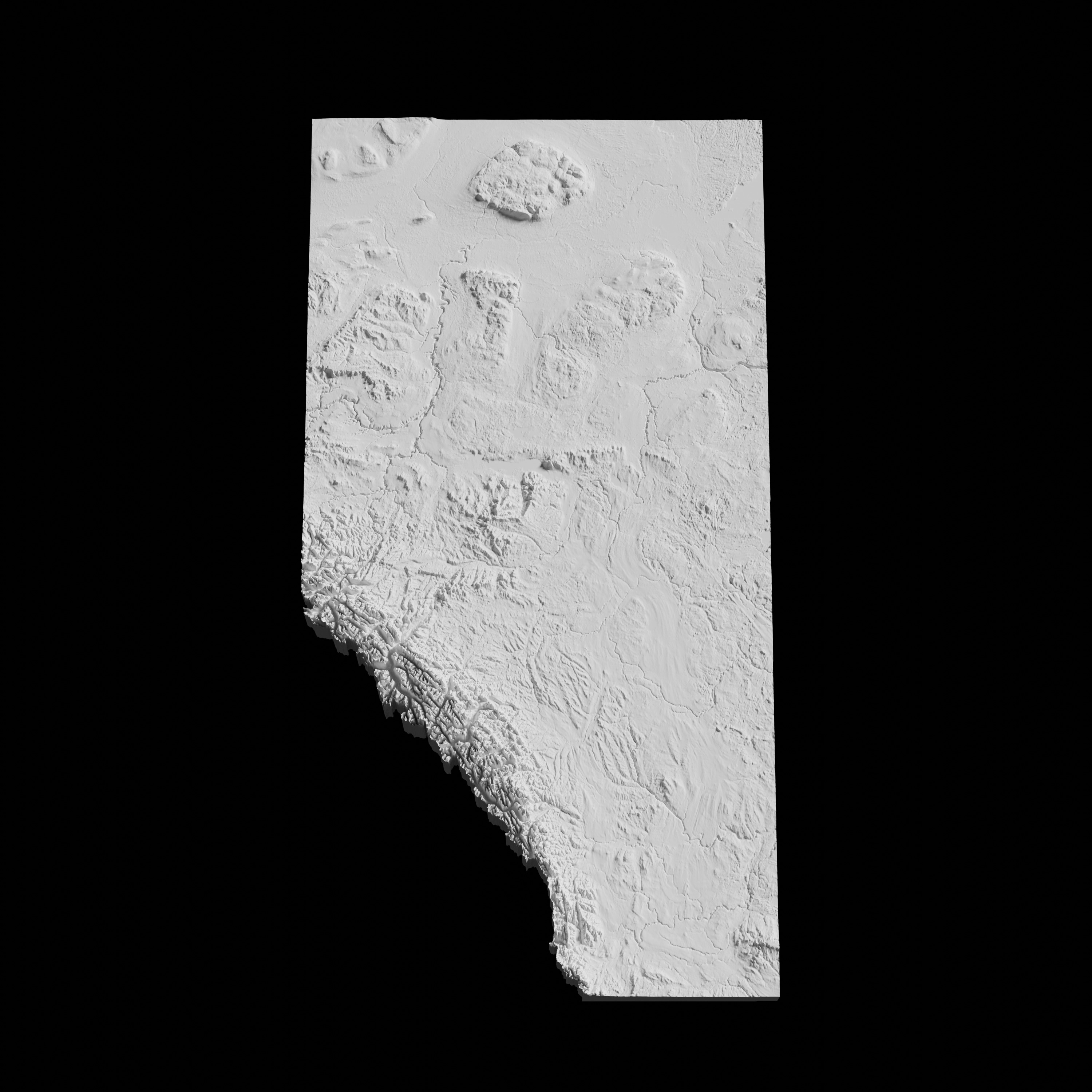 Canada Alberta Topographic Map - 3D Terrain Topography 3D print model_1