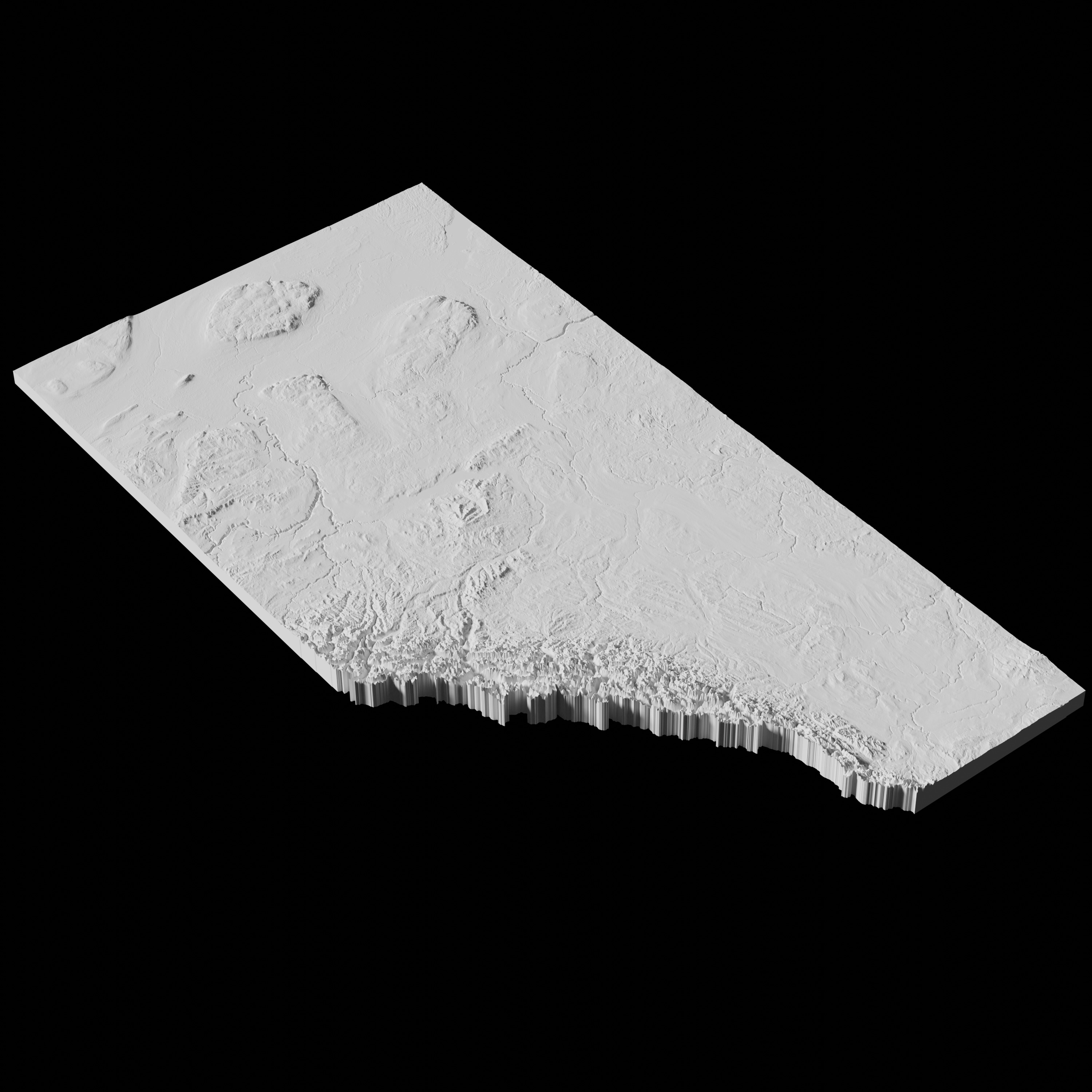 Canada Alberta Topographic Map - 3D Terrain Topography 3D print model_3