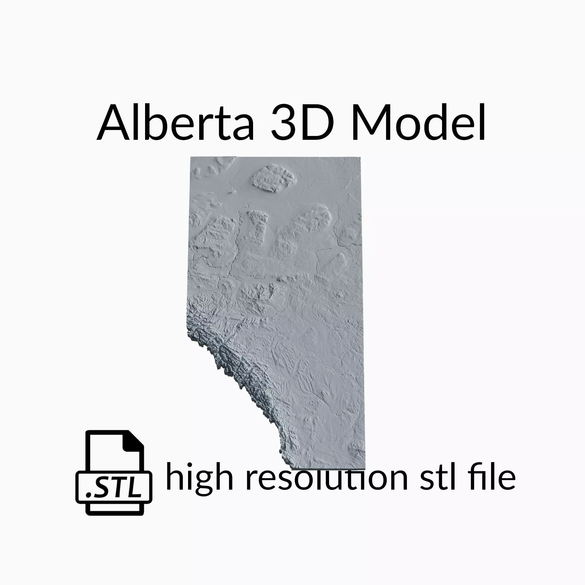 Canada Alberta Topographic Map - 3D Terrain Topography 3D print model_0