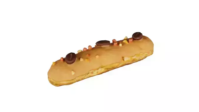 Moka Eclair Low-poly 3D model