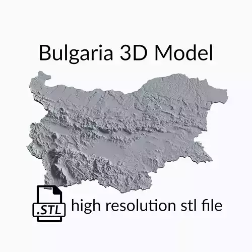 Bulgaria Topographic Map - 3D Terrain Topography of Bulgaria 3D print model