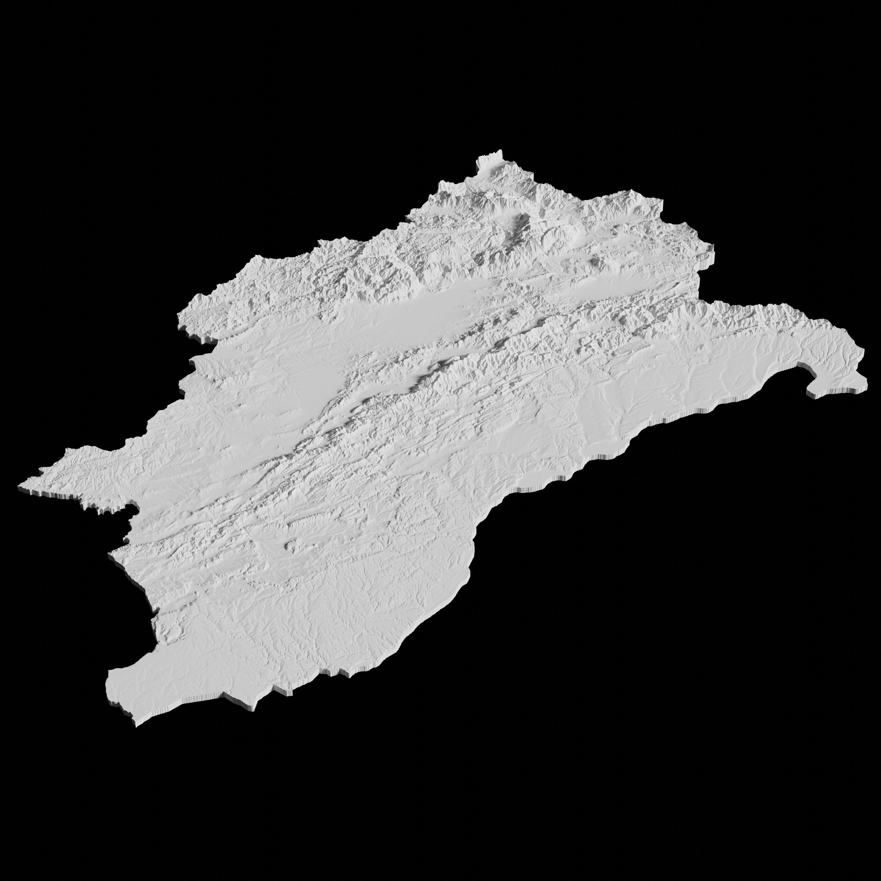 Bulgaria Topographic Map - 3D Terrain Topography of Bulgaria 3D print model_4