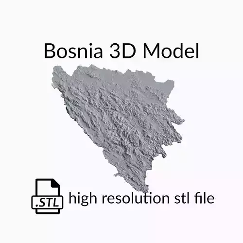 Bosnia Topographic Map - 3D Terrain Topography of Bosnia 3D print model