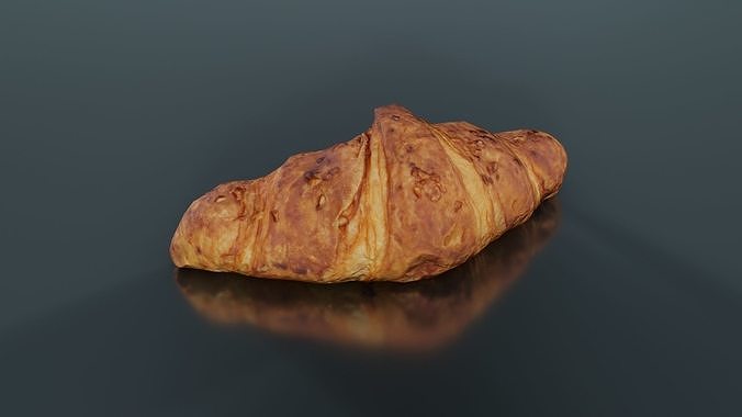 Nut Croissant Low-poly 3D model 2