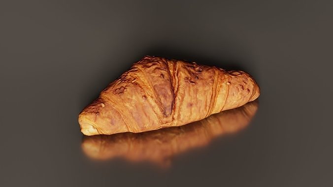 Nut Croissant Low-poly 3D model 6