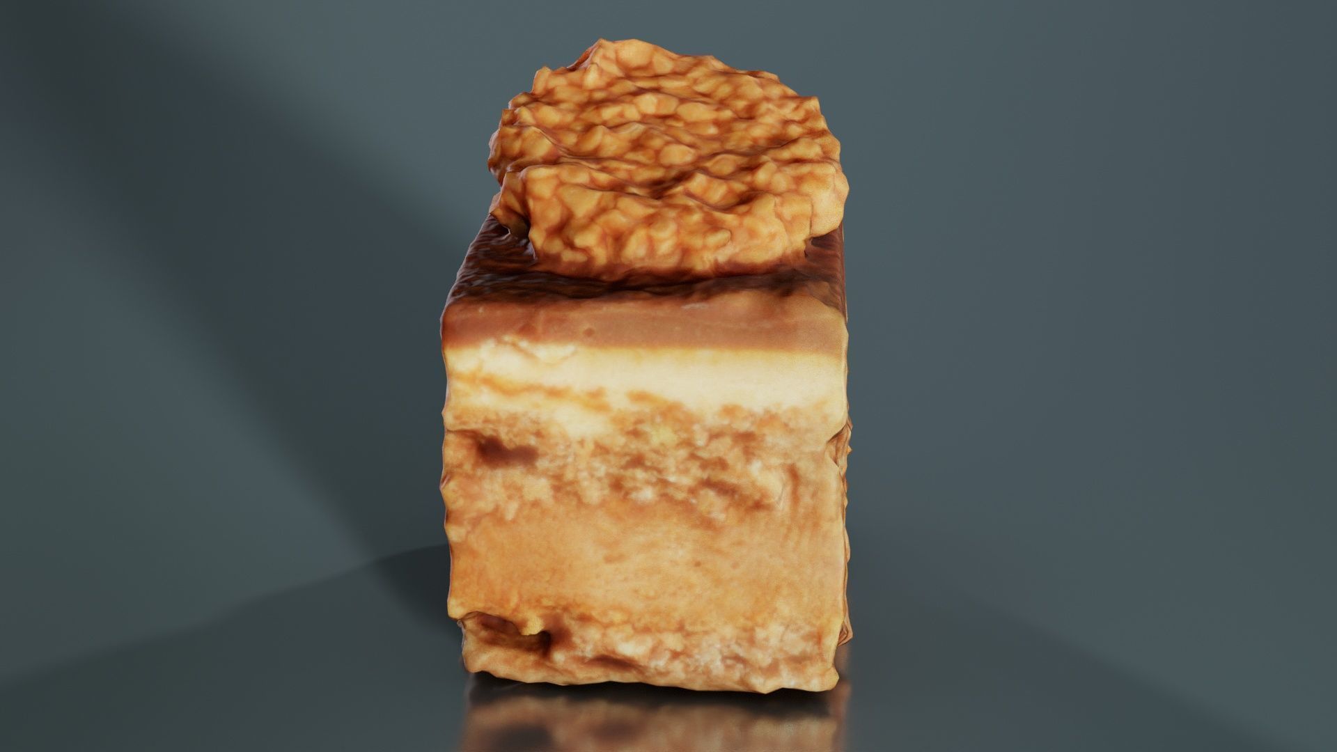 Nut Sprinkled Layered Cake Low-poly 3D model_4