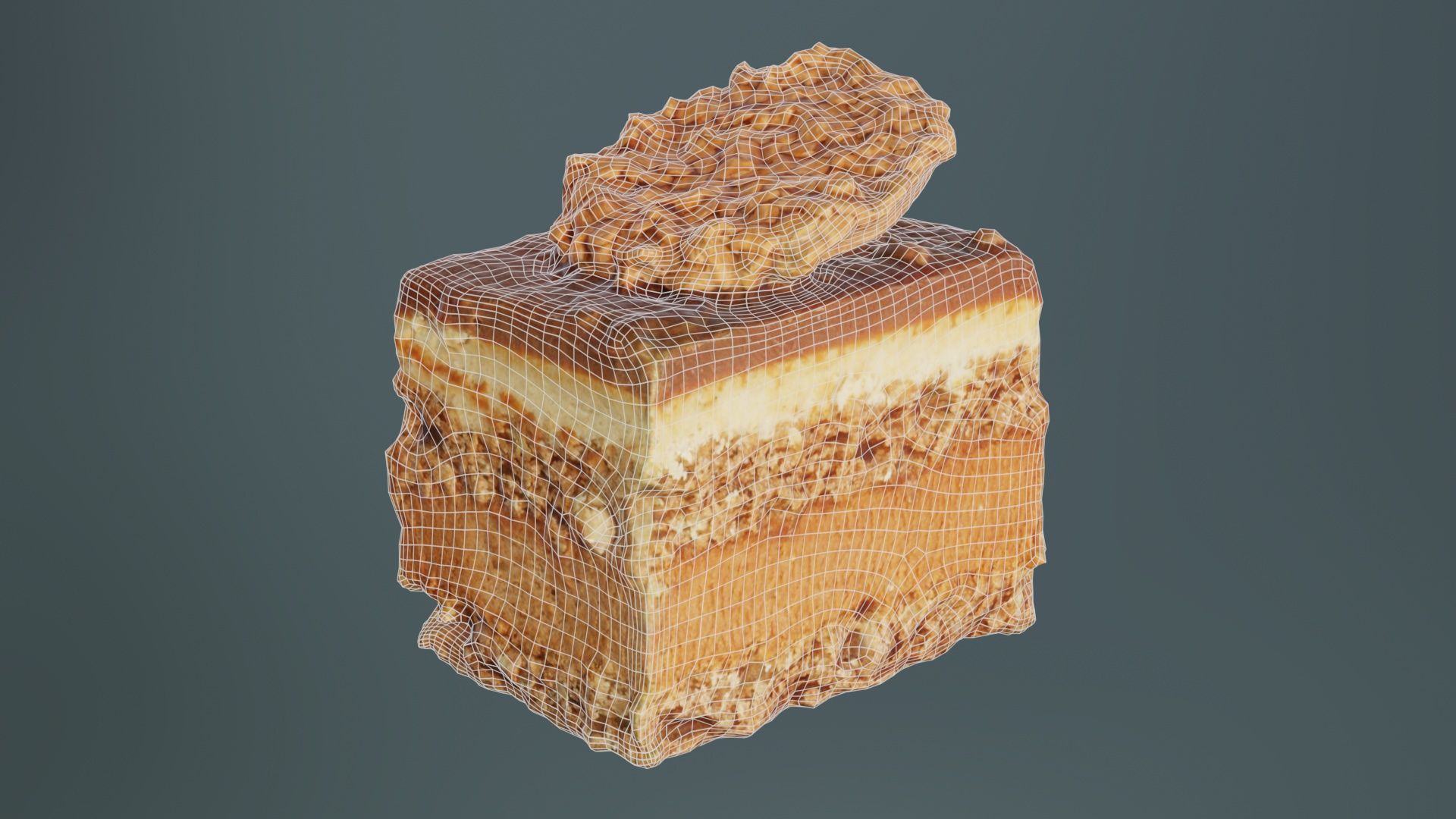 Nut Sprinkled Layered Cake Low-poly 3D model_9