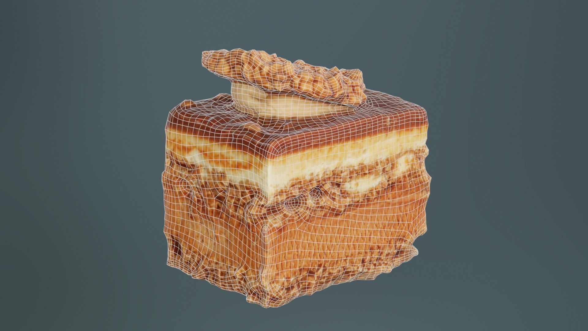 Nut Sprinkled Layered Cake Low-poly 3D model_10