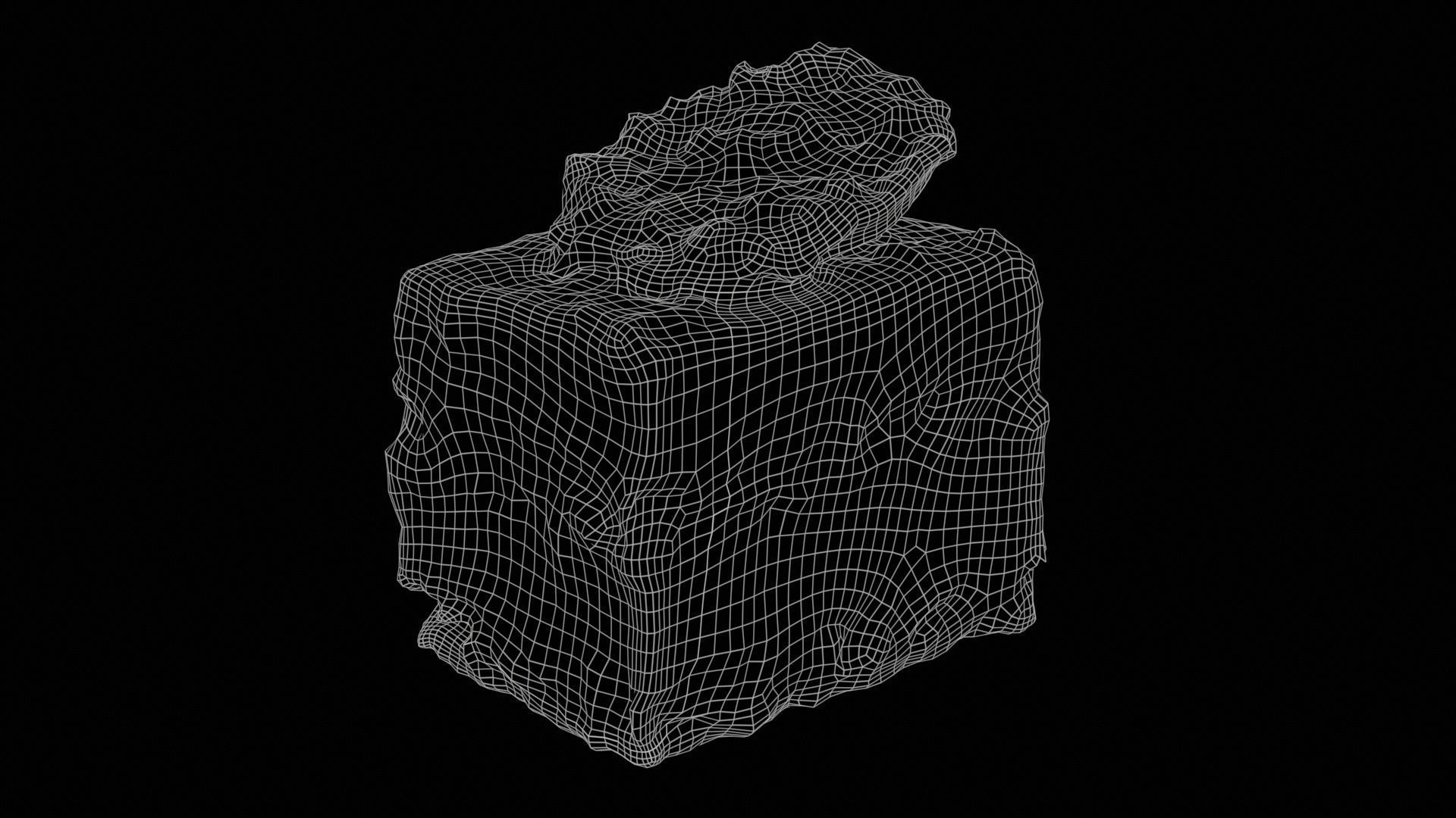 Nut Sprinkled Layered Cake Low-poly 3D model_11