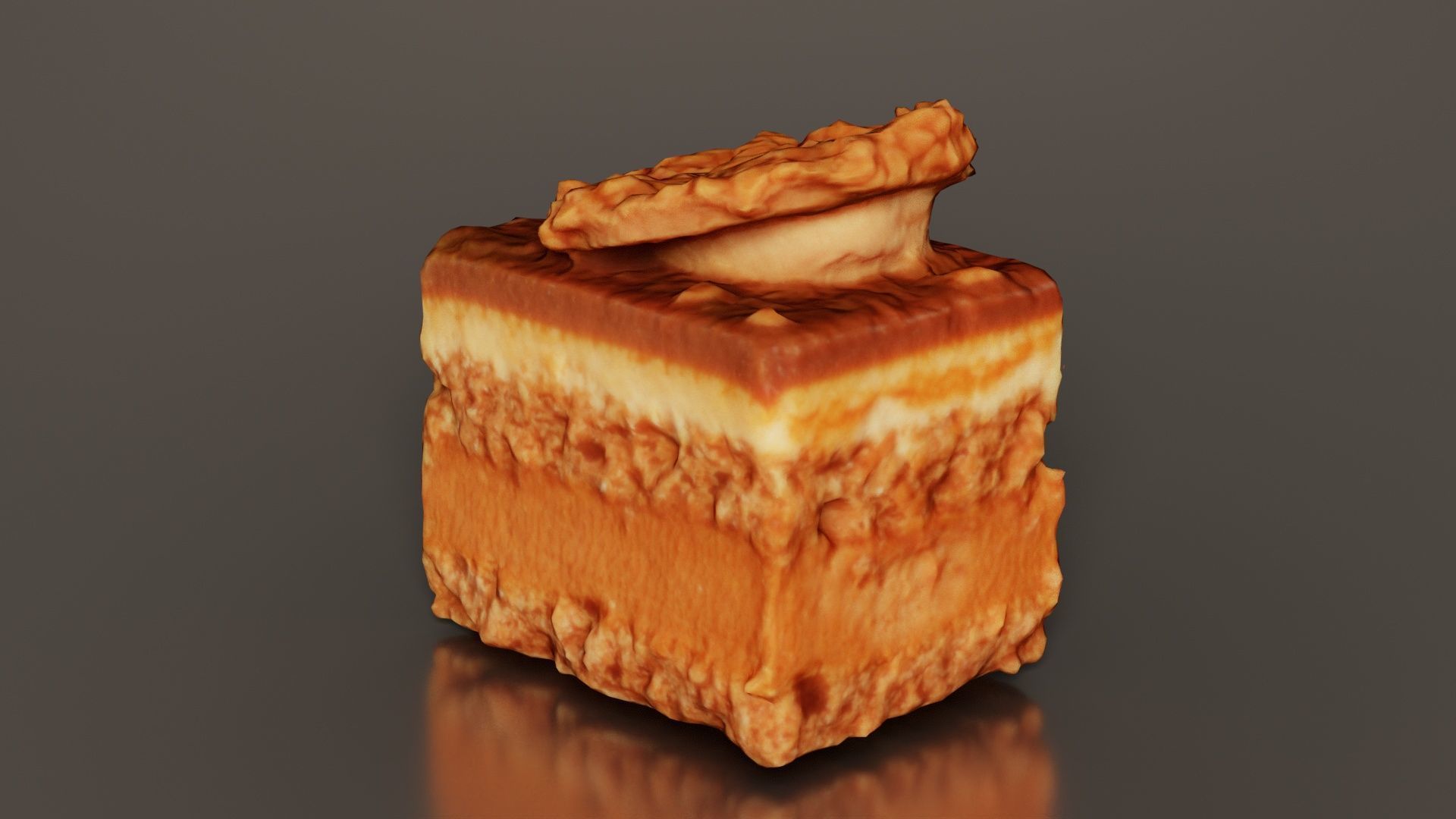 Nut Sprinkled Layered Cake Low-poly 3D model_7