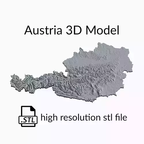 Austria Topographic Map - 3D Terrain Topography of Austria