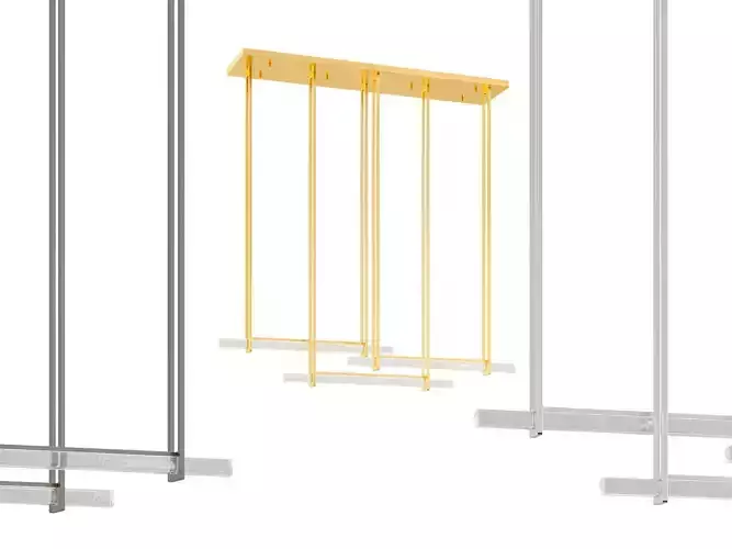 RH Audubon Triple Bar Linear Chandelier 3D model