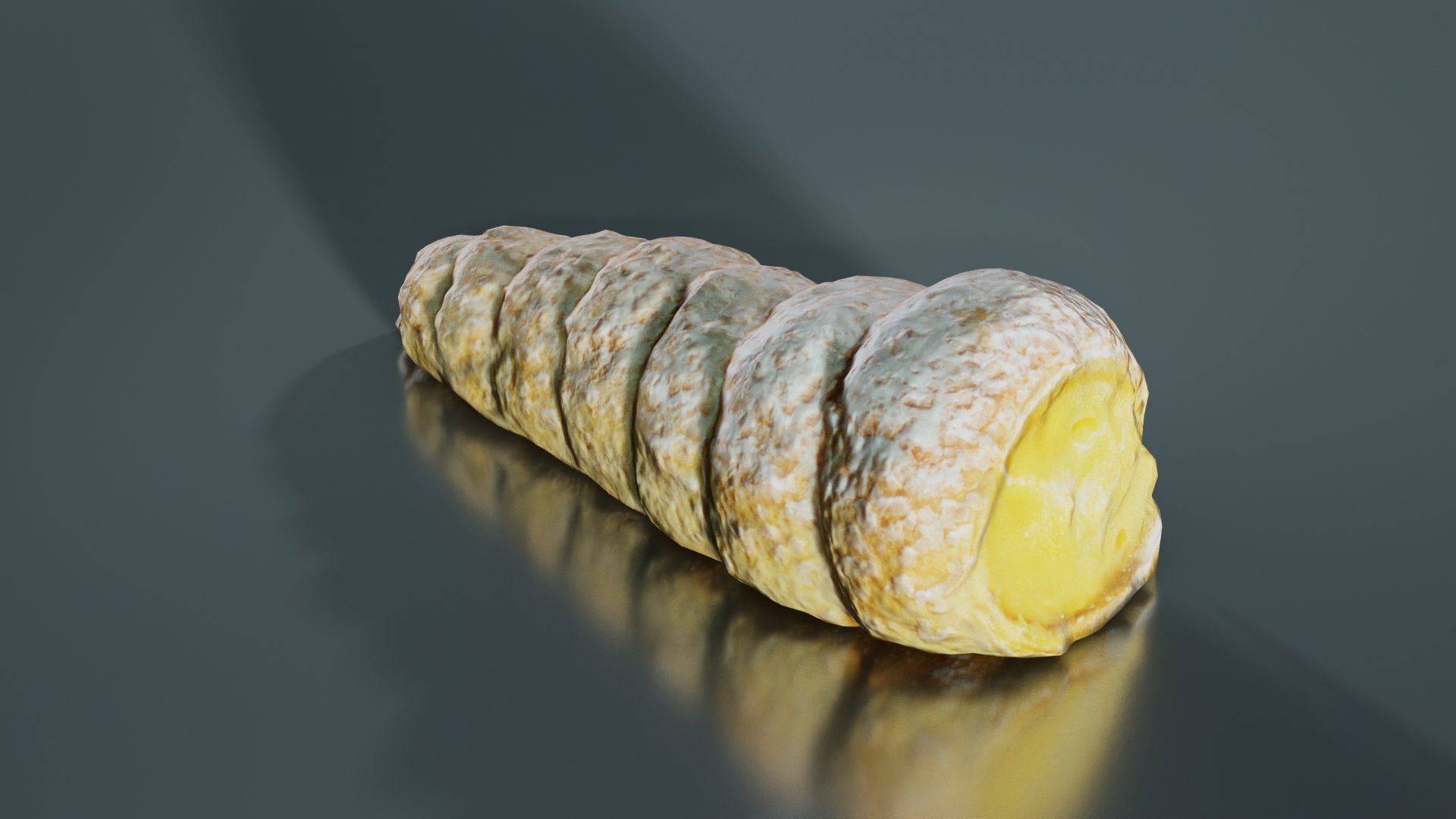 Pudding Creme Filled Cake Low-poly 3D model_1