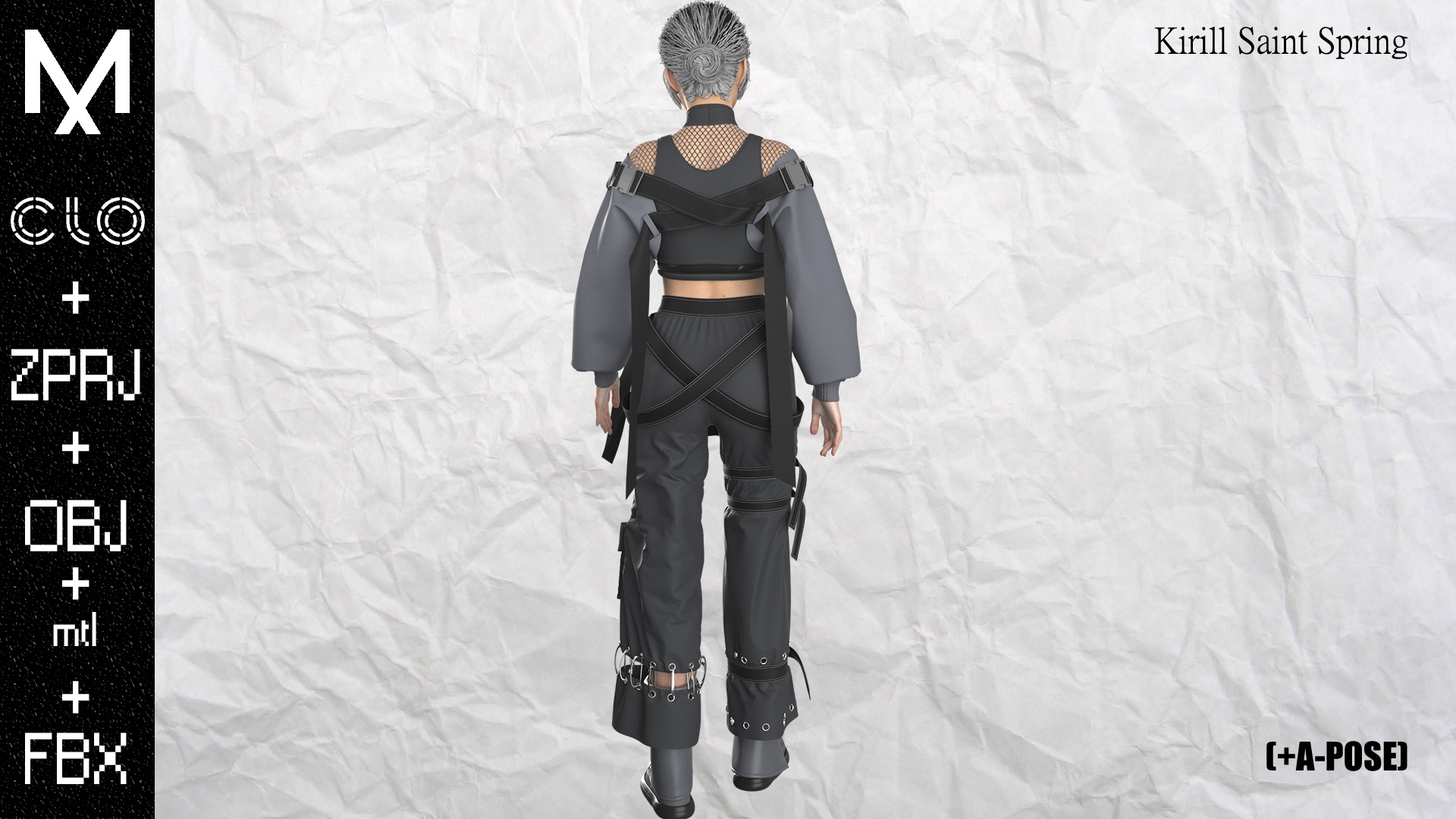 New Outfit Female Marvelous designer Clo3d OBJ mtl FBX ZPRJ 3D model_6