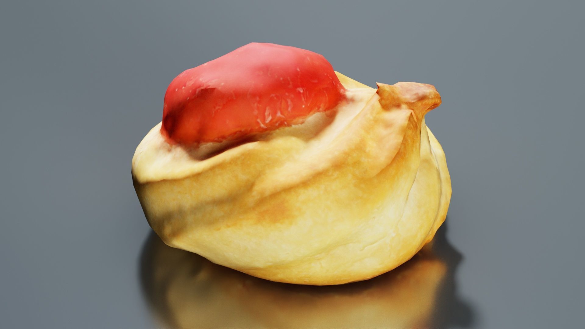 Red Fruit Cookie Low-poly 3D model_4