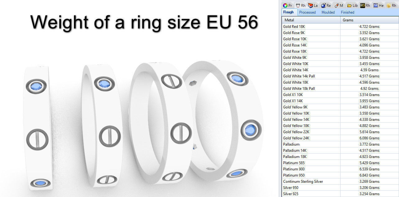 Screw Ring Set 4 Variations Size 56 3D print model_1