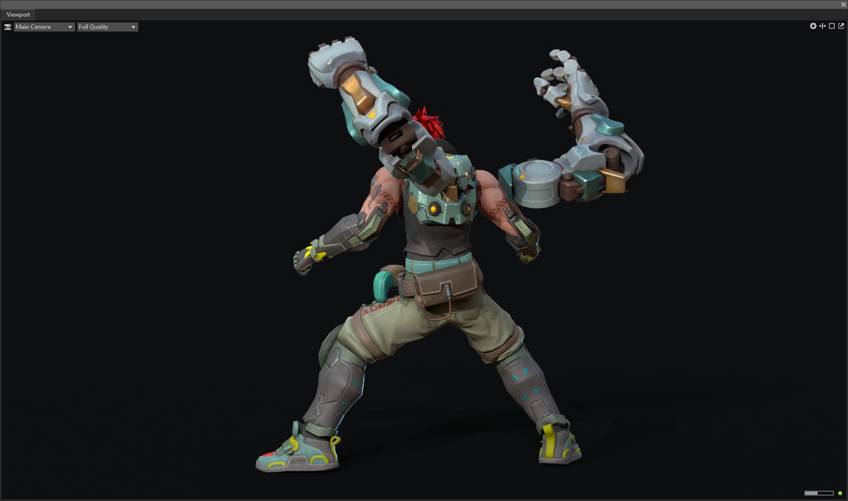 Mechanical arm boxer 3D model_9