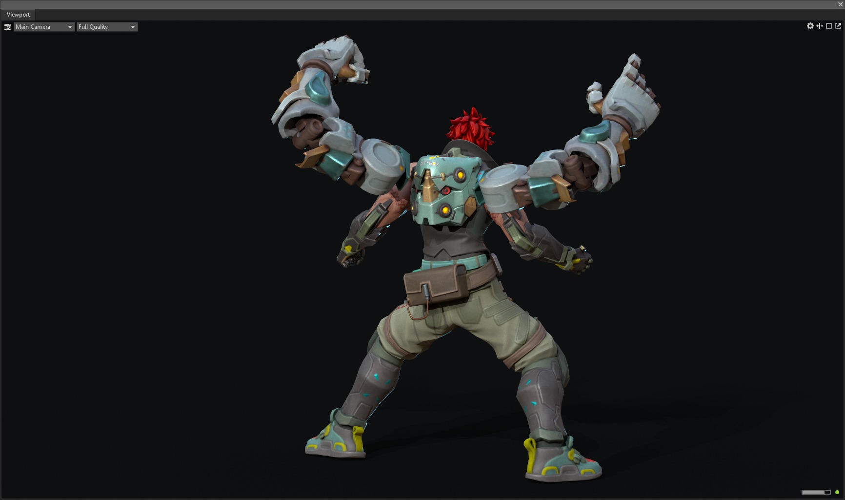 Mechanical arm boxer 3D model_10