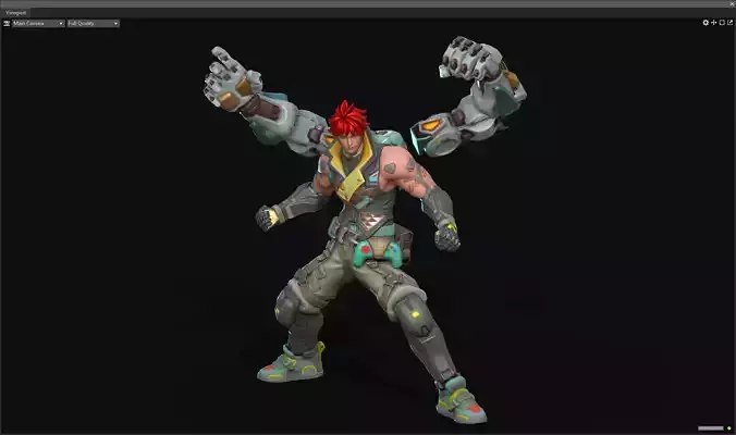 Mechanical arm boxer 3D model