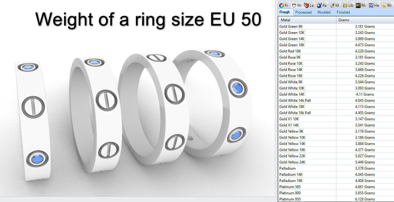 Screw Ring Set 4 Variations Size 50 3D print model_1