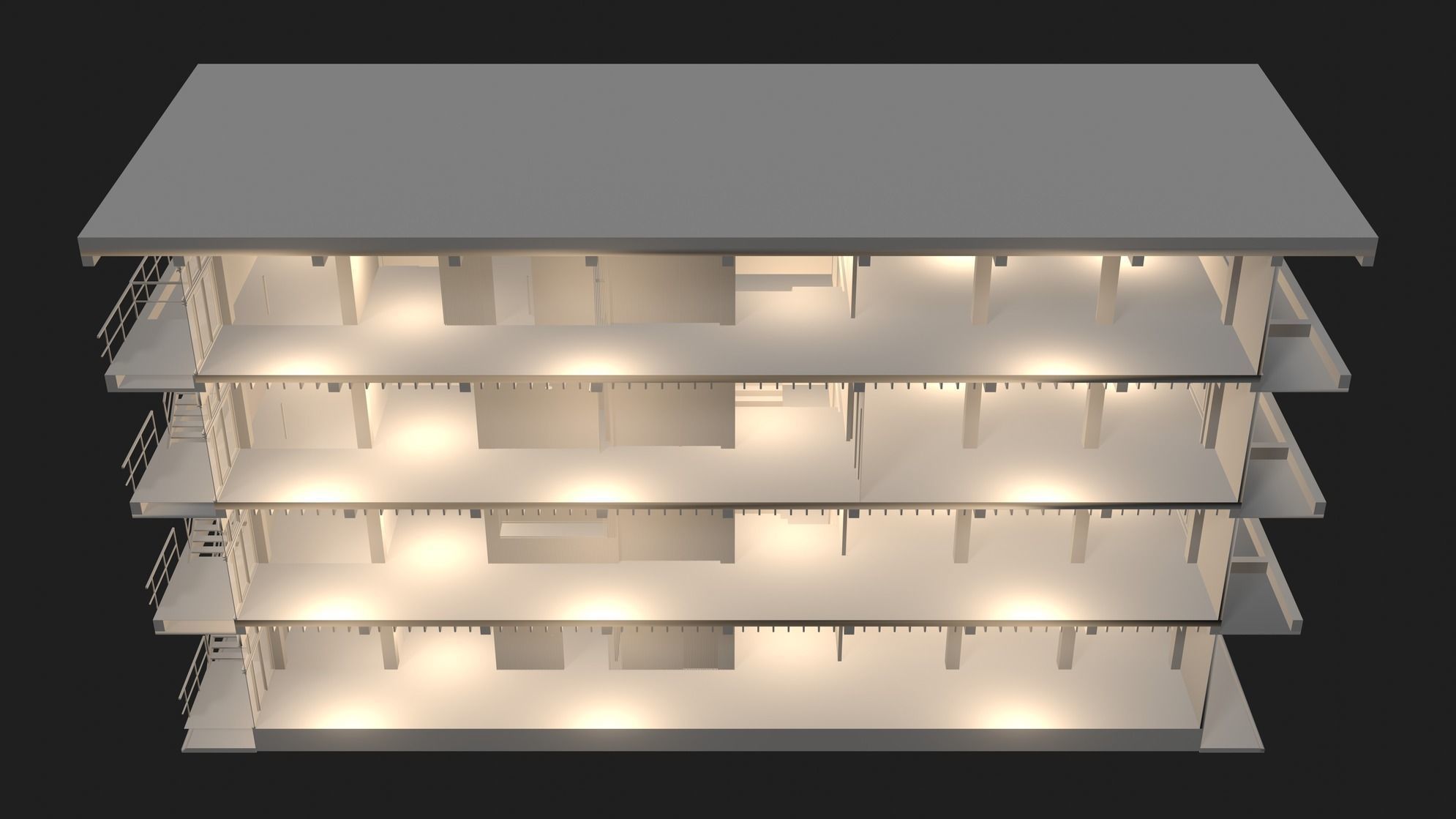 Office building in section cut 24ZZ34 3D model_3