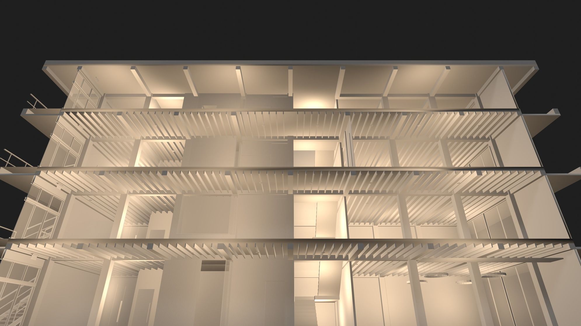 Office building in section cut 24ZZ34 3D model_4