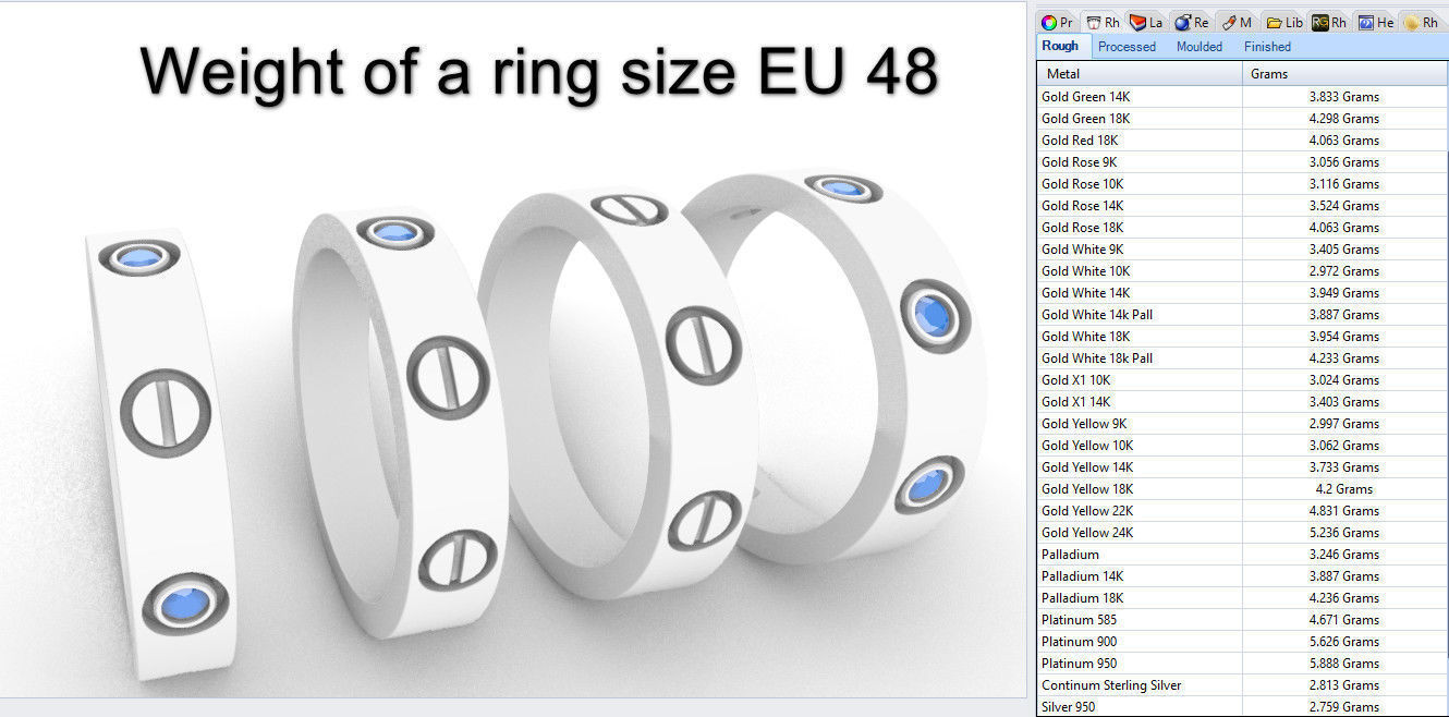 Screw Ring Set 4 Variations Size 48 3D print model_1