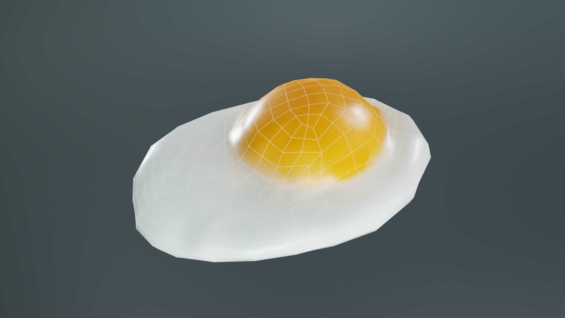 Egg Omelet Low-poly 3D model_9
