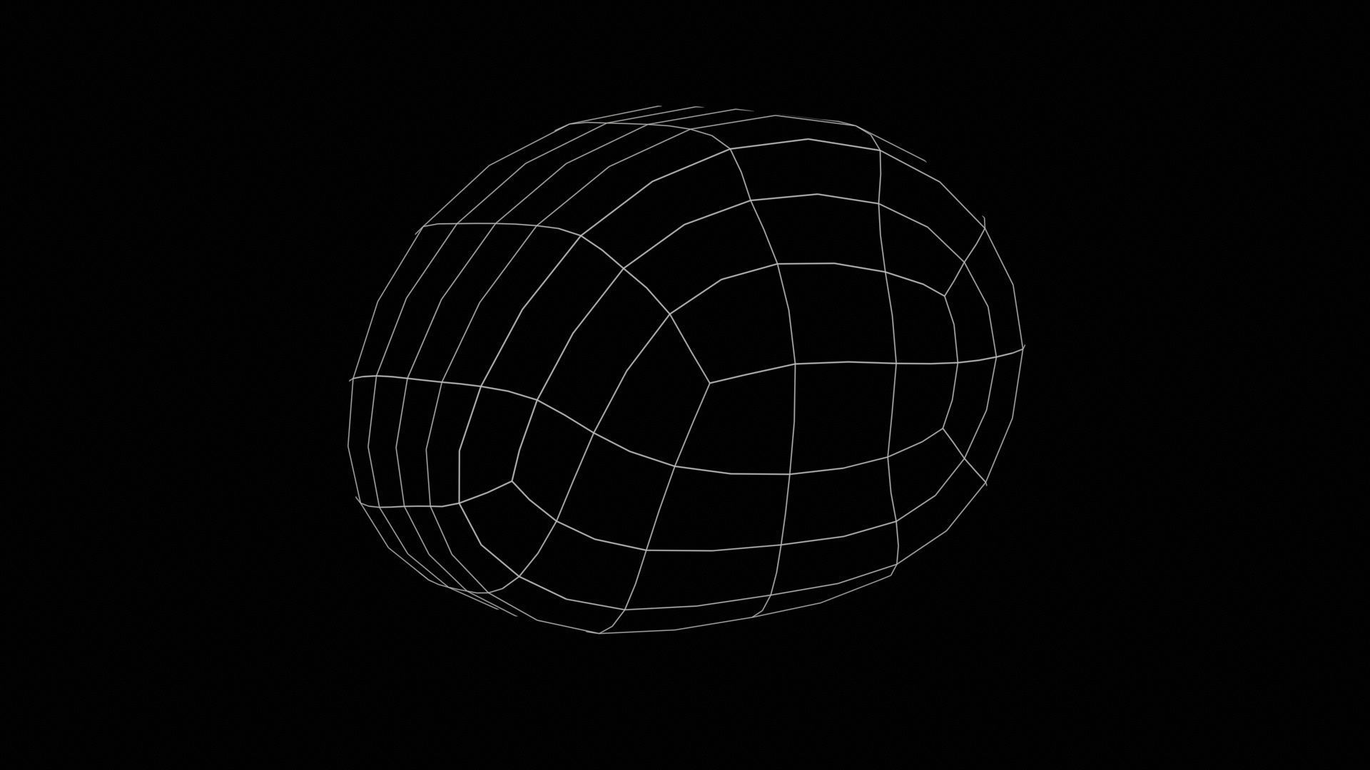 Oval Low-poly 3D model_11