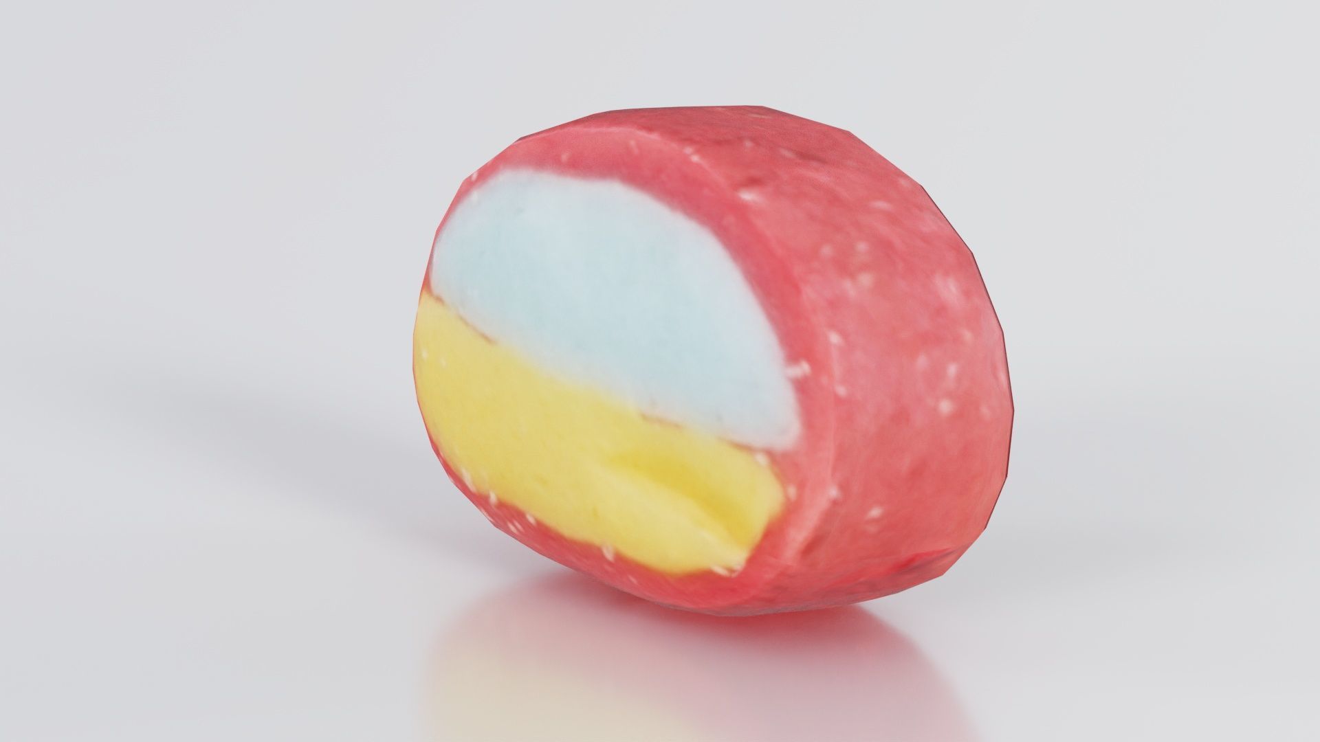 Oval Low-poly 3D model_3