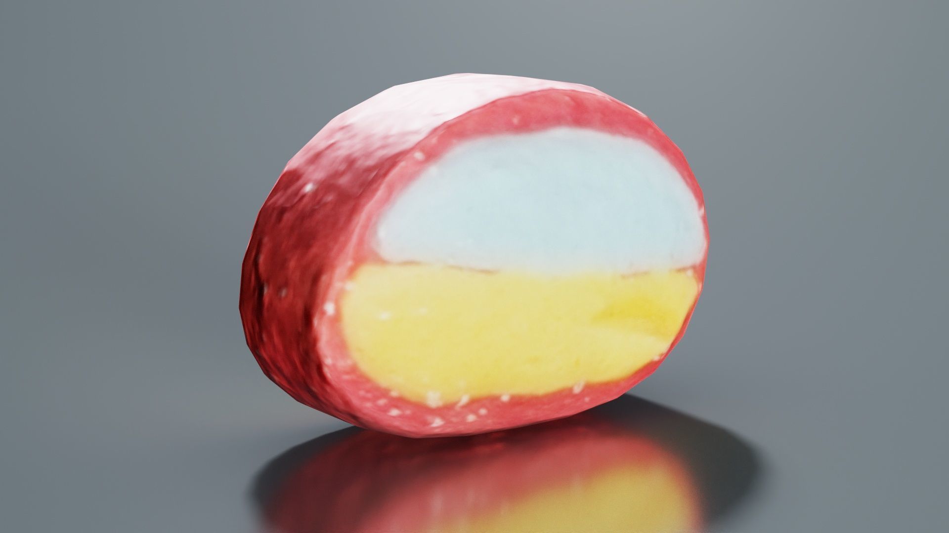 Oval Low-poly 3D model_1