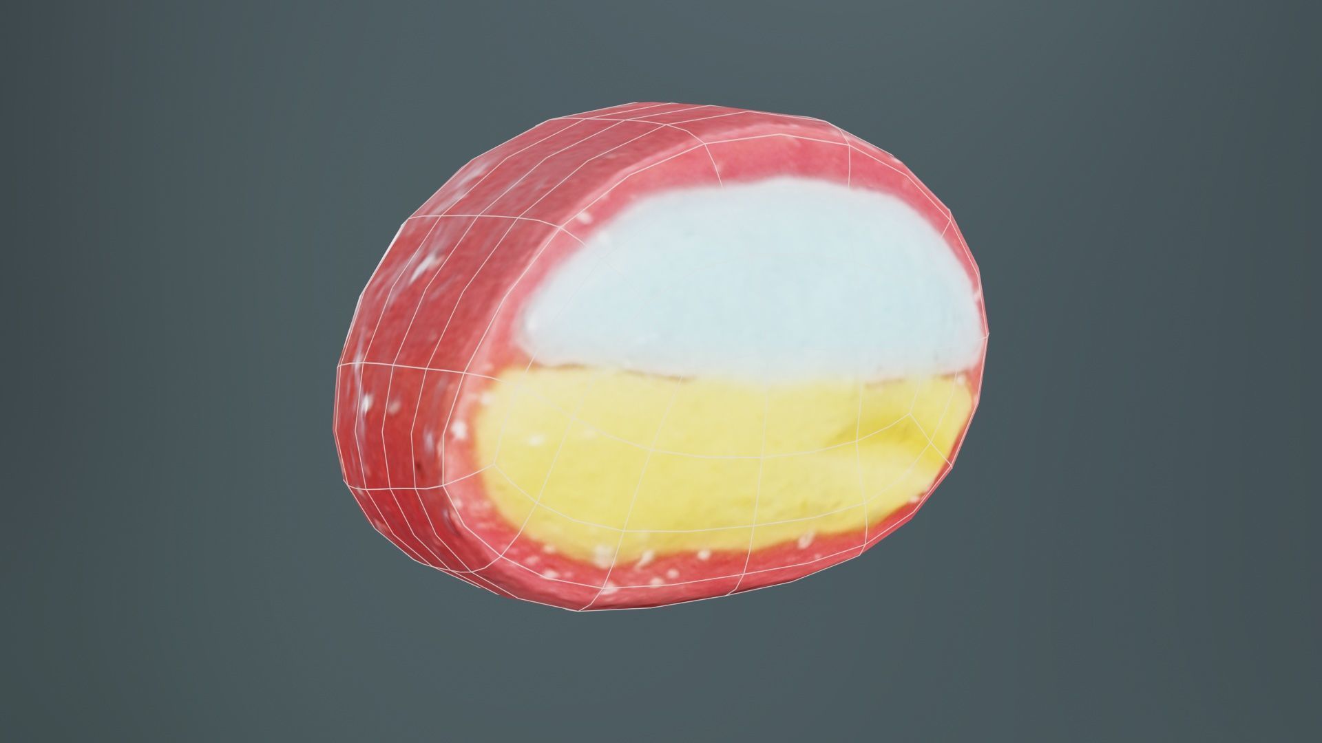 Oval Low-poly 3D model_9