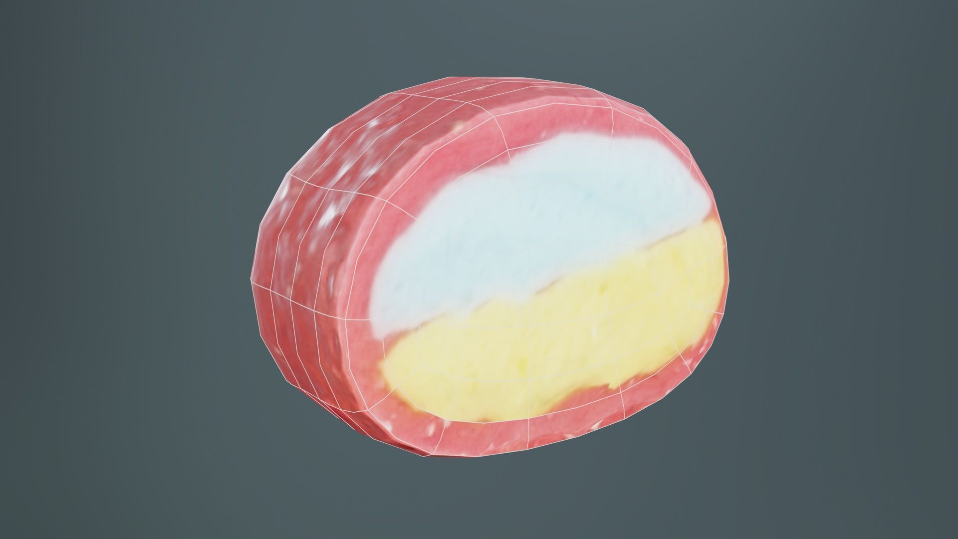 Oval Low-poly 3D model_10