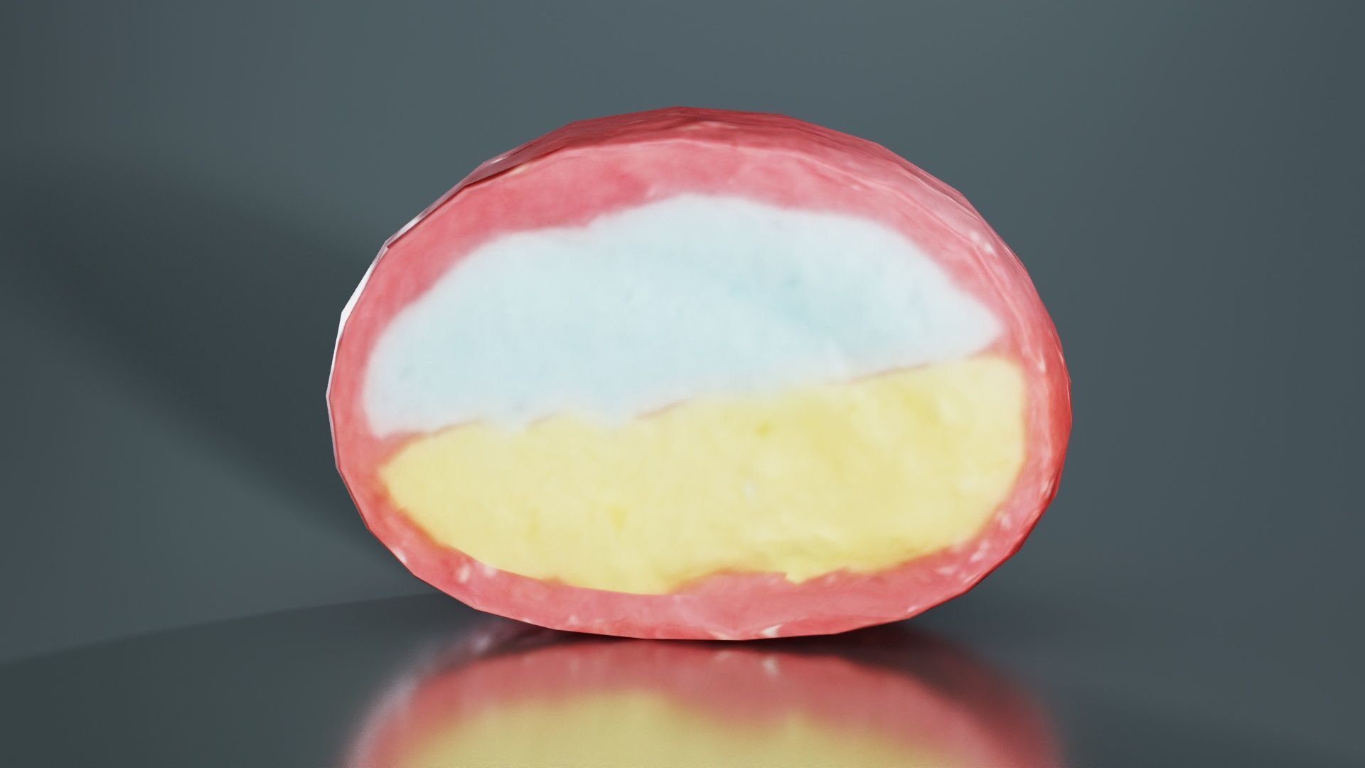 Oval Low-poly 3D model_8