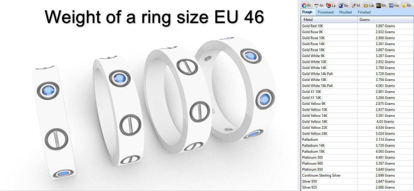 Screw Ring Set 4 Variations Size 46 3D print model_1