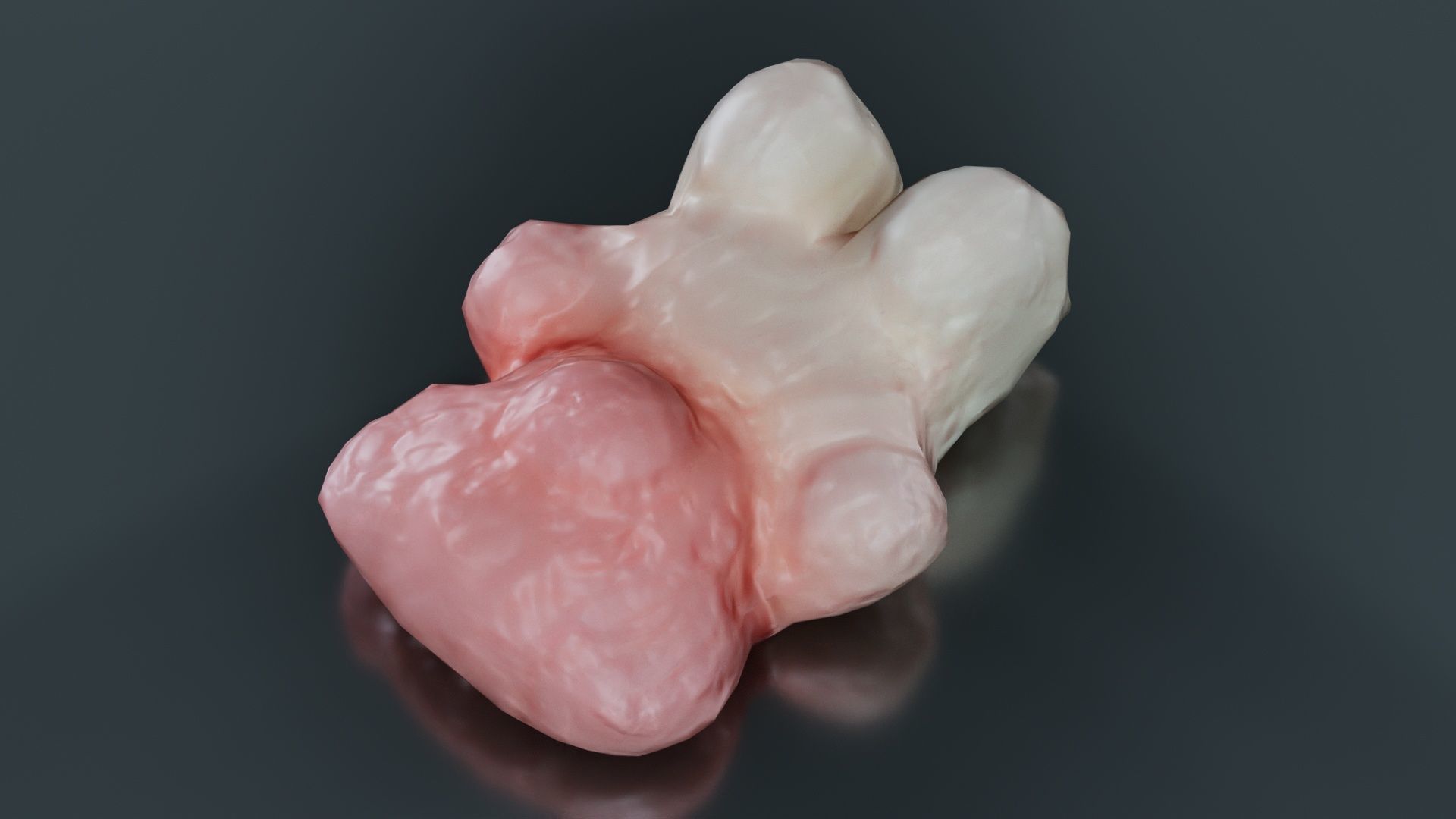Pink Gummy Bear Low-poly 3D model_1