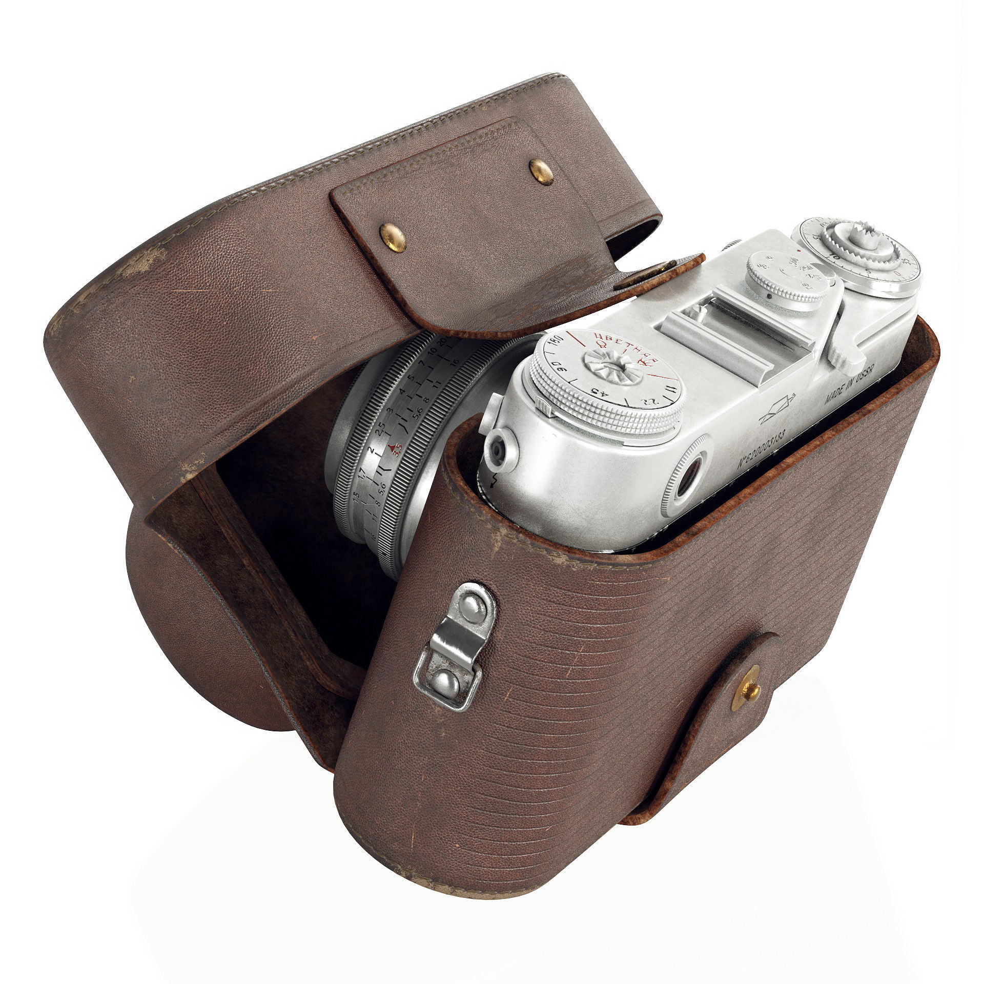 Zorki-6 camera in a case 3D model_5