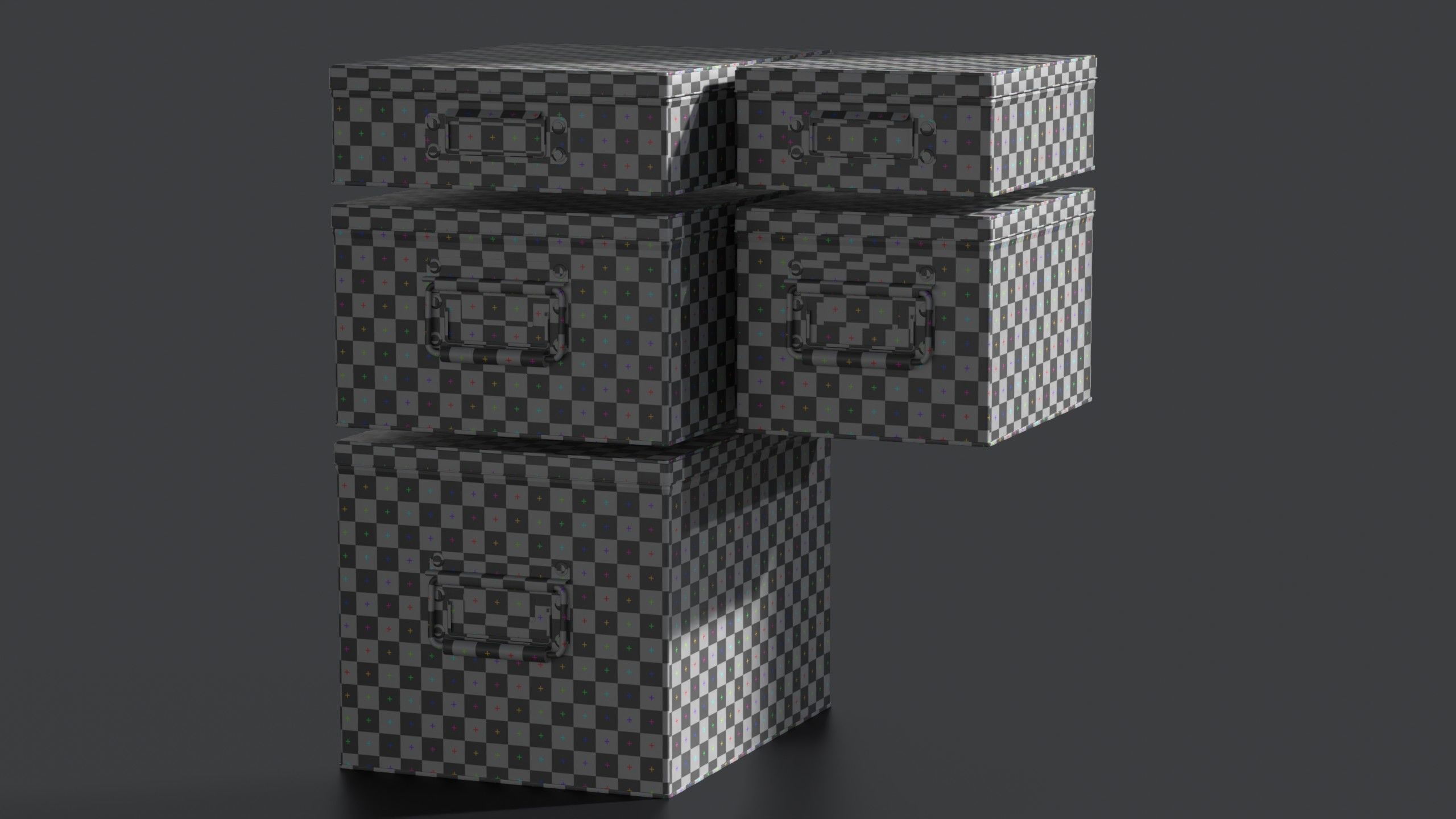 Galvanized Iron Box 001 002 Bundle 3D Model Collection_9