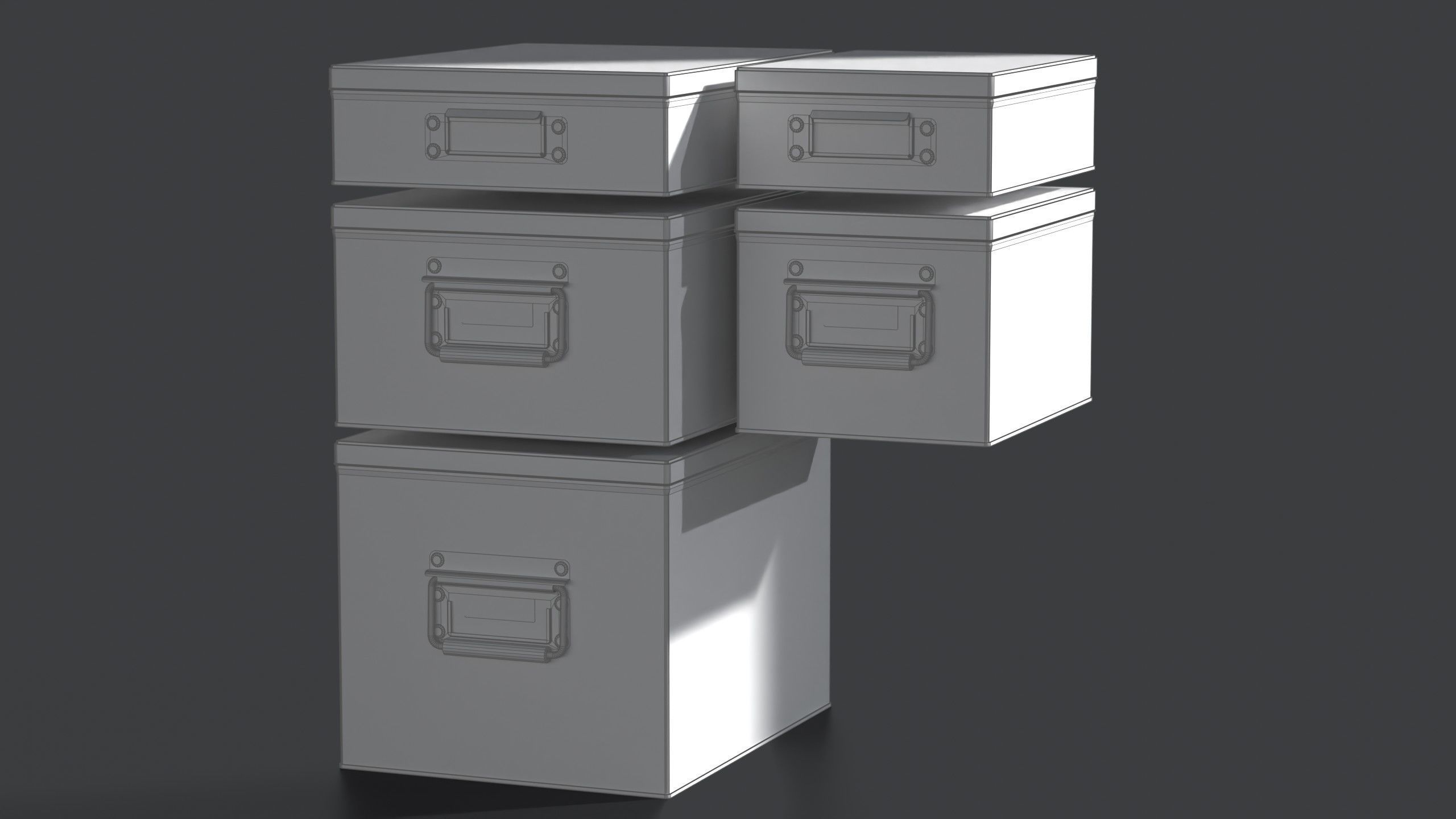 Galvanized Iron Box 001 002 Bundle 3D Model Collection_8