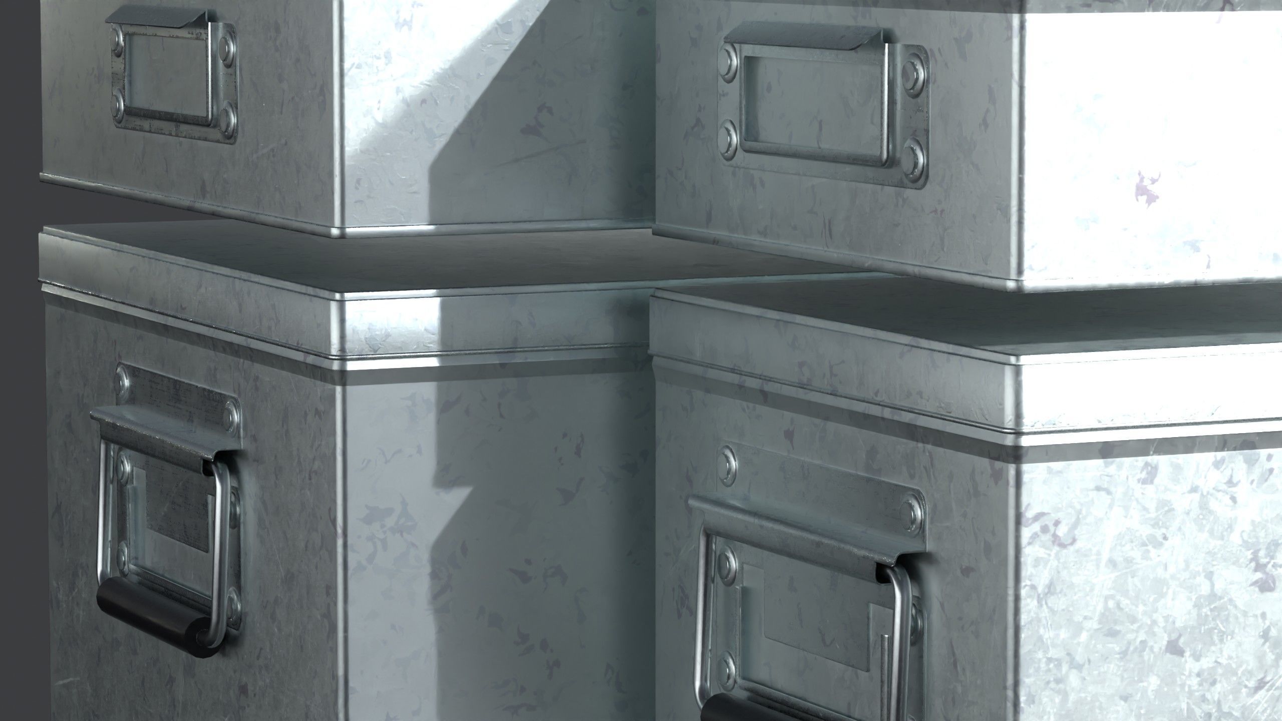 Galvanized Iron Box 001 002 Bundle 3D Model Collection_4