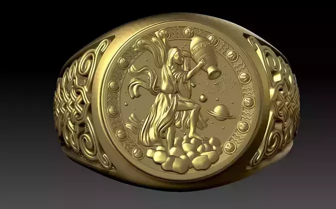 ZODIAC AQUARIUS THEMED RING