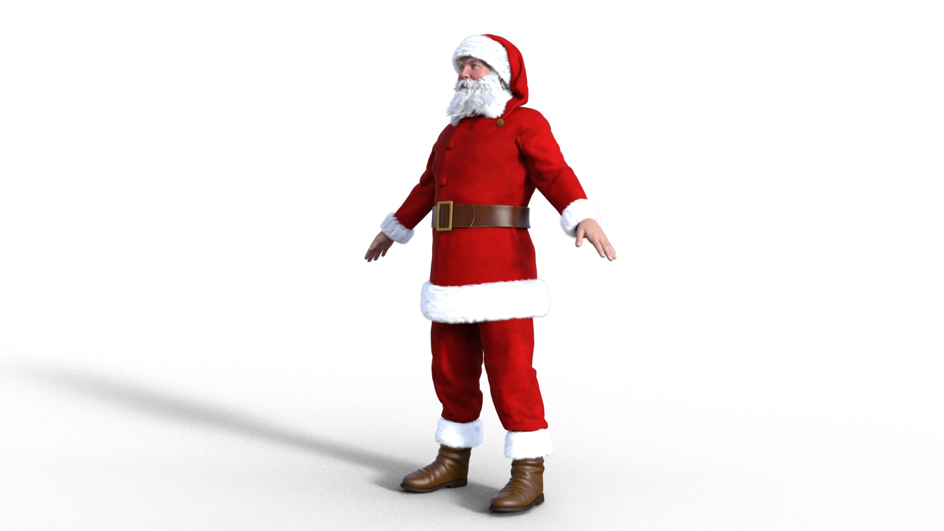 Santa Claus Rigged Animated  Low-poly 3D model_7