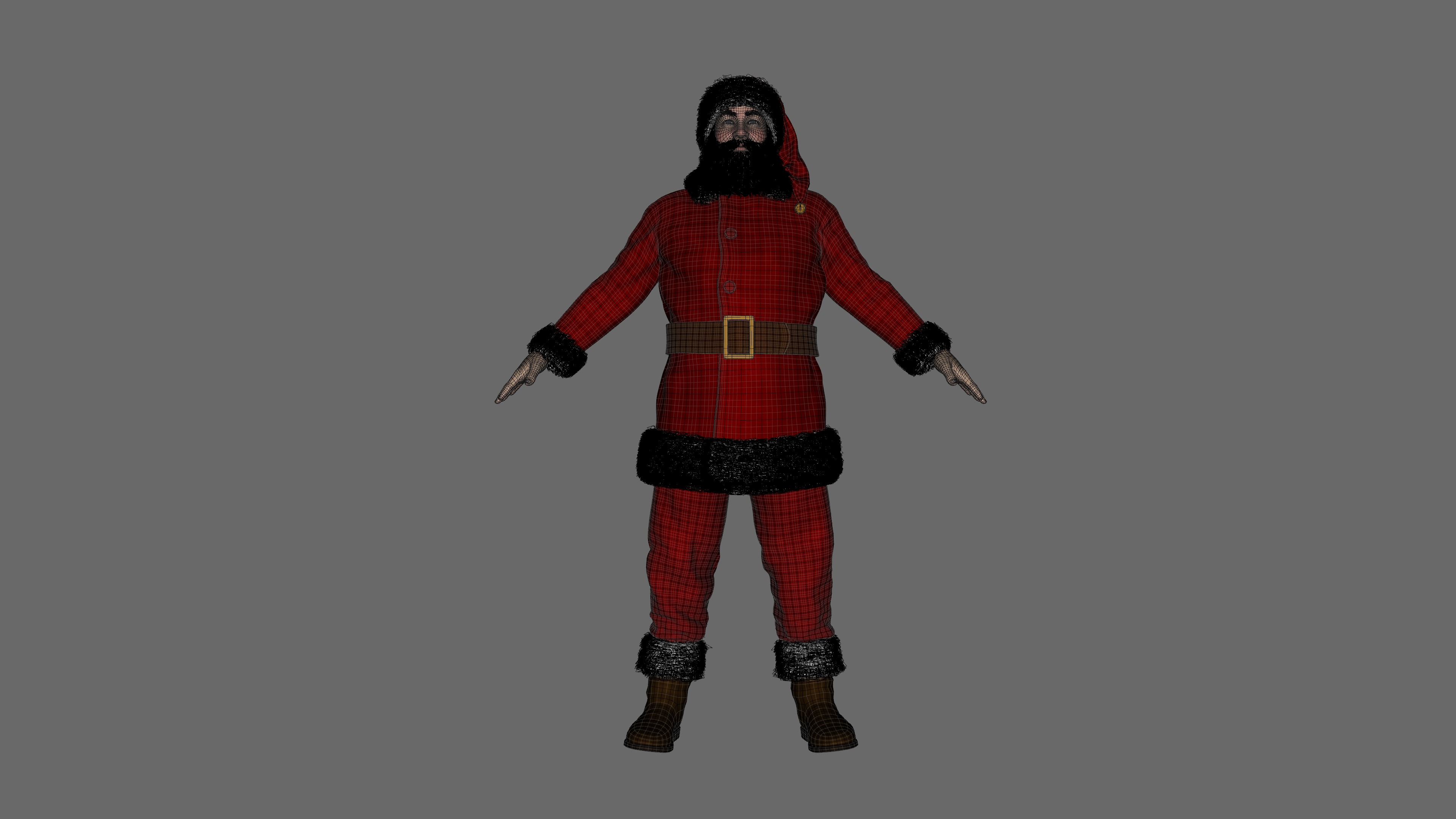 Santa Claus Rigged Animated  Low-poly 3D model_25