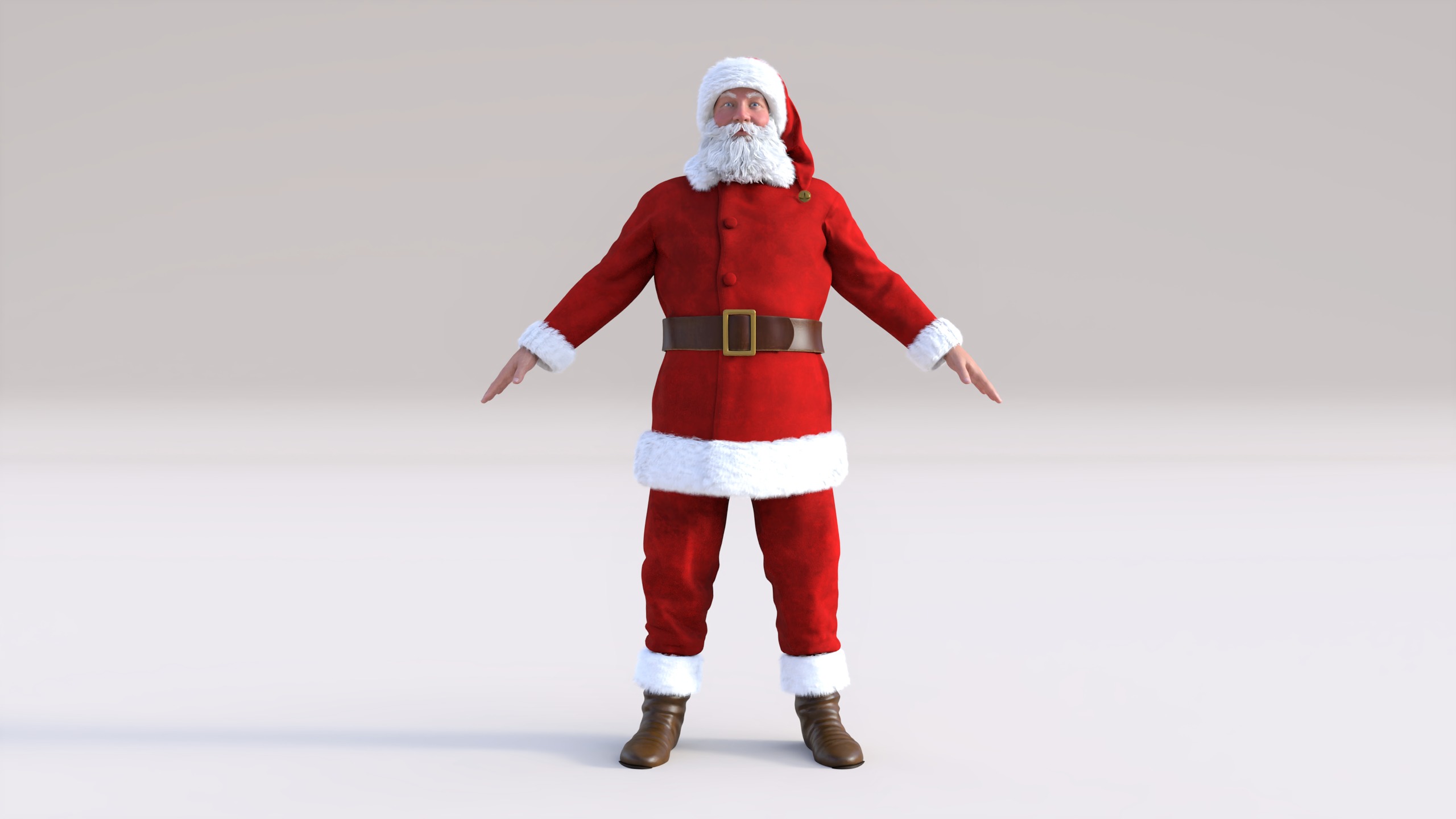 Santa Claus Rigged Animated  Low-poly 3D model_6