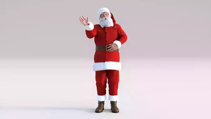 Santa Claus Rigged Animated Low-poly 3D model