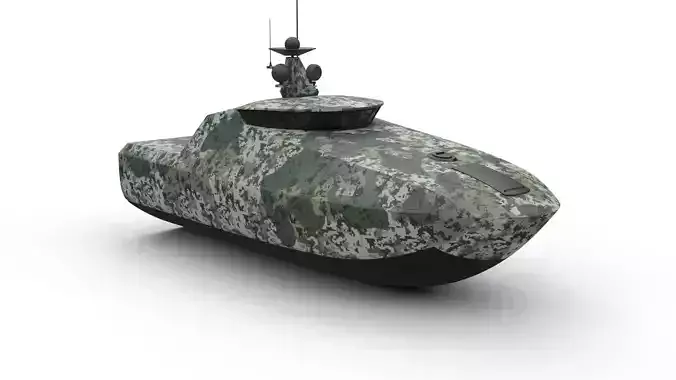 naval military drone boat 3D model