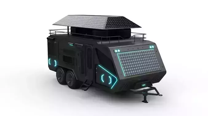 off-road camping trailer 3D model