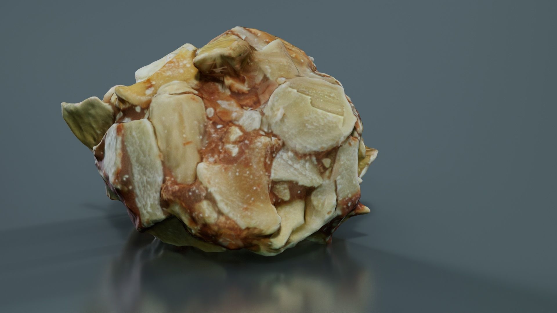 Nut Covered Praline Low-poly 3D model_7